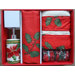 16-Piece Christmas Floral Holiday Print Shower Curtain and Matching Accessories Set