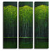Hand Painted "Aspens on Evening Lake" 3-Piece Canvas Art Set