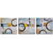Hand Painted Modern Oil Painting "Circle in Space Triptych" 3 Piece Canvas Art Set