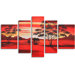 Hand Painted "African Sunset" 5 Piece Oil Canvas Art Set