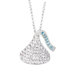 Sterling silver & White Crystals Medium Flat Back Hershey's Kiss Pendant