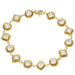 Caribe Gold 14k Gold over Silver Cubic Zirconia Circles and Squares Bracelet