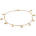 Caribe Gold 14k Gold over Silver Dangling Heart Anklet
