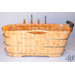 61" Free Standing Cedar Wood Bath Tub with Chrome Tub Filler