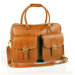 18" Leather Gym Bag with Front Pockets