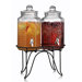 Del Sol Hammered Glass Double Drink Dispenser on Stand