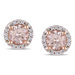 Round Cut Morganite Stud Earrings