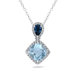 Sterling Silver Cushion Cut Gemstone Link Pendant