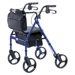 Elite Rolling Walker with Seat Backrest and Saddle Bag in Blue