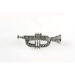Trumpet Stick Pin in Silver with Clear Crystals