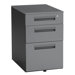 Executive Series Mobile Pedestal File Cabinet with 3 Drawers in Dark Gray