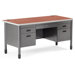 Executive Series Single Pedestal Teacher's Computer Desk with Center Drawer
