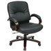 Mid-Back Leather Office Chair with Arms
