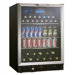Silhouette 5.3 Cubic Ft. Beverage Center in Black with Stainless Steel Door Trim
