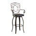 Scroll Back Barstool in Distressed Bronze