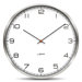 One Wall Clock with White Arabic Dial in Stainless Steel