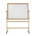 Freestanding Reversible Boards - Pro-Rite Markerboard / Natural Tan Cork - Oak Frame