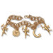Goldtone Sun, Moon and Angel Bracelet