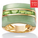 18k Gold/Silver Jade/Peridot Fashion Ring