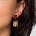 Goldtone Champagne/Amber Lucite Earrings