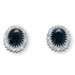Platinum/Silver Midnight Blue Sapphire Earrings