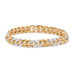 14k Gold Plated Men's Cubic Zirconia Curb Bracelet