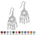 Silvertone Birthstone Chandelier Earrings
