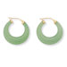 Sterling Silver Green Jade Hoop Pierced Earrings