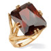 Gold Plated Emerald-Cut Red Cubic Zirconia Branch Ring