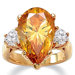 Pear - Shaped Champagne Cubic Zirconia Ring