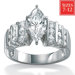 Cubic Zirconia Platinum / Sterling Silver Ring