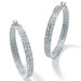 Cubic Zirconia 2 Row Silvertone Hoops