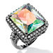 Aurora Borealis & White Cubic Zirconia Ring