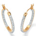 18k Round Diamond Hoop Earrings