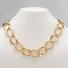 Gold Round Cubic Zirconia Rolo Link Necklace