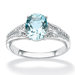 Sterling Silver Oval Topaz and Diamond Accent Ring