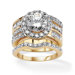 Cubic Zirconia Circle Wedding Ring Set