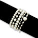 Multi Strand Simulated Pearl Pearl Silvertone Metal Bracelet