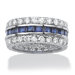 Silvertone Princess Cut Cubic Zirconia Eternity Band