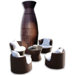 Geo-Vase Stacking 5 Piece Lounge Seating Group with Cushions