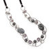 Sterling Silver Double Strand Labradorite And Crystal Necklace