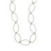 Sterling Silver 36 Inch Hammered Link Necklace Hammered Oval Small Round Link Endless Necklace