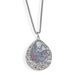Sterling Silver 17 Inch Oxidized Roman Glass Necklace