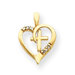 14k Diamond Heart and Cross Pendant