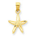14K Starfish Pendant- Measures 20.7x12.6mm