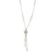 Silver-tone Crystal Flower Y Drop 16 InchExtension Necklace