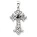 Sterling Silver Sapphire and Diamond Cross Pendant