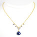Sterling Silver Vermeil Sapphire/ iolite Necklace - 16 Inch- Lobster Claw