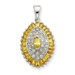 Sterling Silver Yellow and Clear CZ Pendant