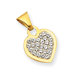 14k Reversible Crystal Heart Pendant